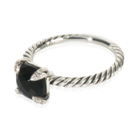 David Yurman Sterling Silver Onyx and Diamond Chatelaine Ring sv
