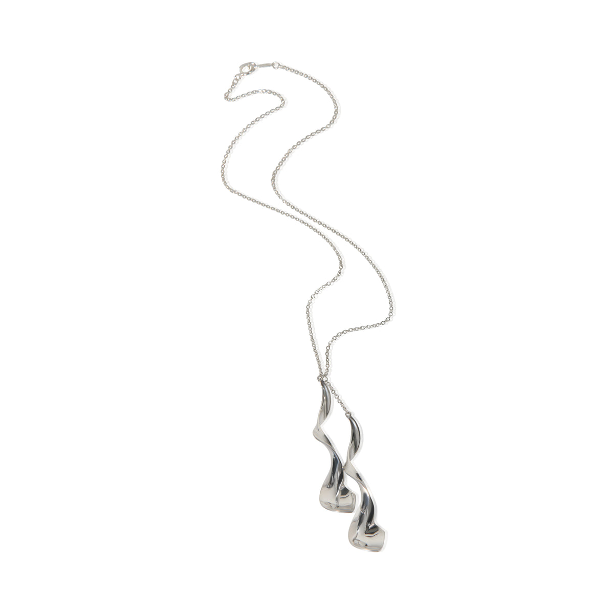 Tiffany & Co. Sterling Silver  Frank Gehry Double Orchid Necklace pv