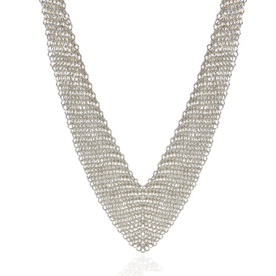 Tiffany & Co. Sterling Silver  Elsa Peretti Mesh Bib Necklace fv