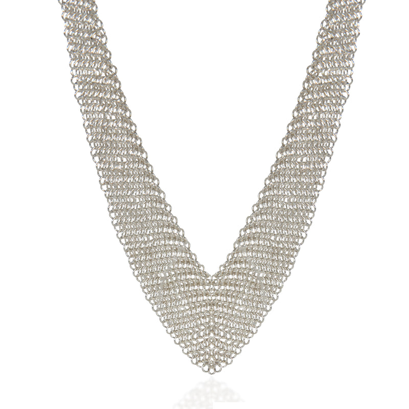 Tiffany & Co. Sterling Silver  Elsa Peretti Mesh Bib Necklace fv