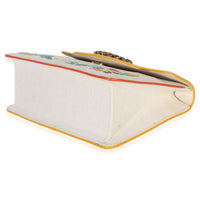 Gucci Cream Linen Ricami Floral Shoulder Bag Handbag box