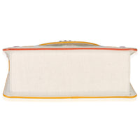 Gucci Cream Linen Ricami Floral Shoulder Bag Handbag stamp