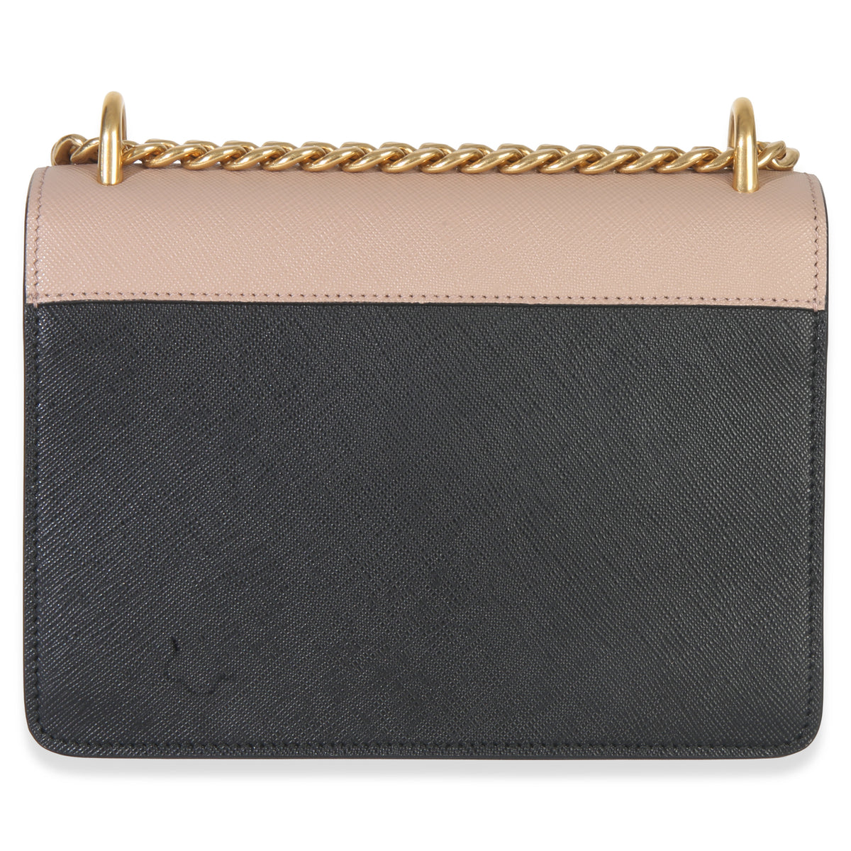 Prada Pink Saffiano Lux Small Logo Chain Flap Bag Handbag bv
