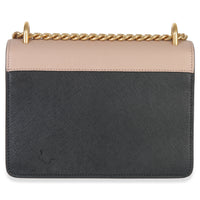 Prada Pink Saffiano Lux Small Logo Chain Flap Bag Handbag bv