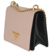 Prada Pink Saffiano Lux Small Logo Chain Flap Bag Handbag sv