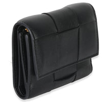 Bottega Veneta Black Cassette Intrecciato Small Trifold Wallet Wallet pv