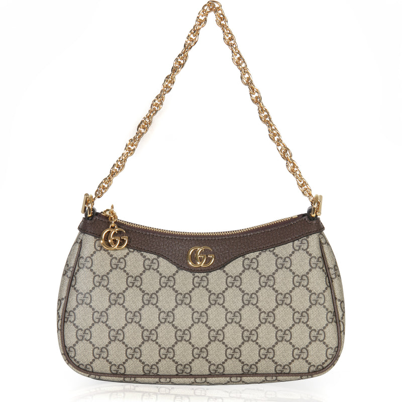 Beige GG Supreme Canvas Small Ophidia Shoulder Bag