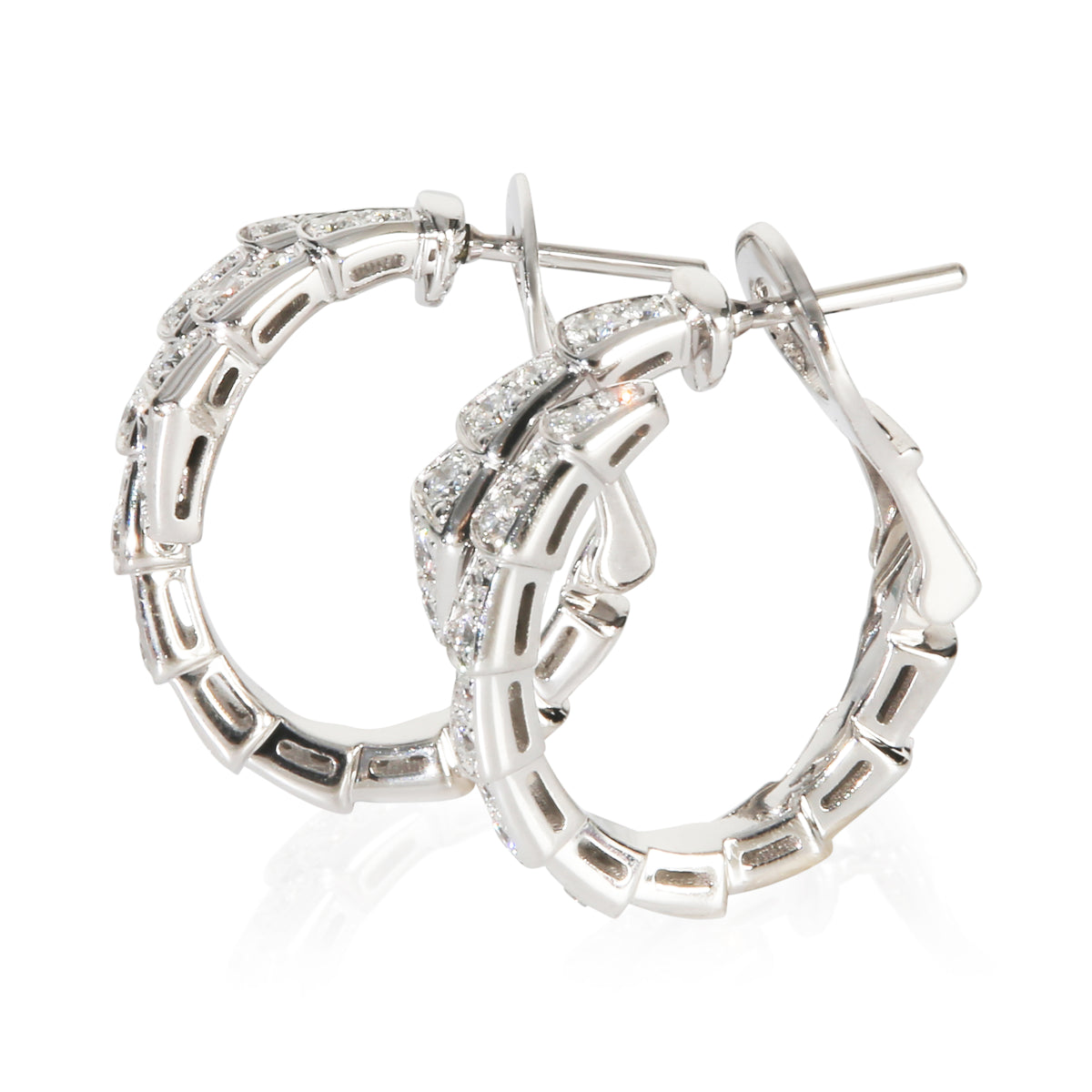 BVLGARI White Gold Diamond Serpenti Viper Earrings pv