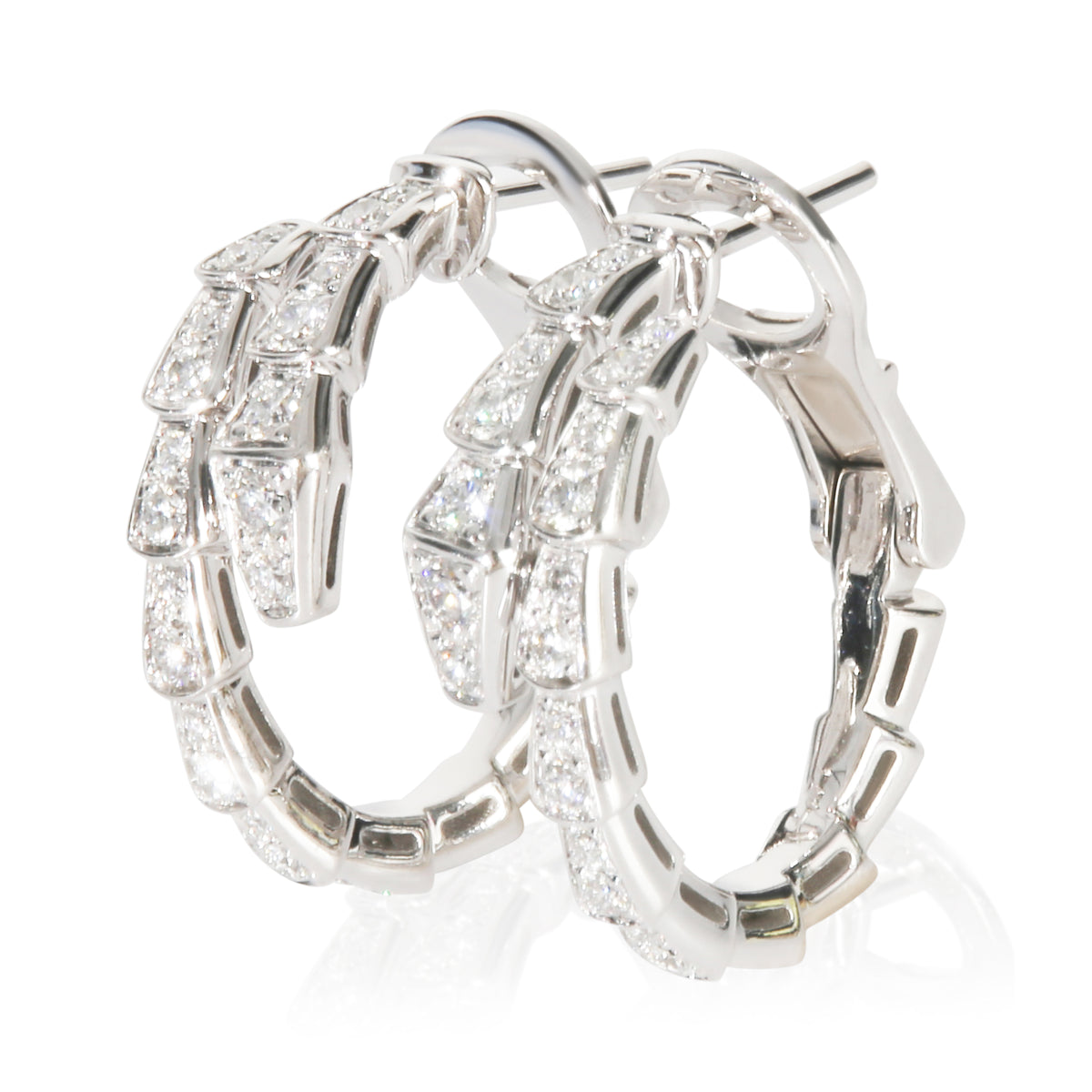 BVLGARI White Gold Diamond Serpenti Viper Earrings sv