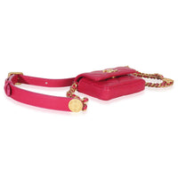Chanel Pink Quilted Caviar Twist Your Buttons Belt Bag Handbag clasp