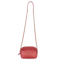 Chanel Pink Iridescent Quilted Lambskin Day Trips Camera Bag Handbag av