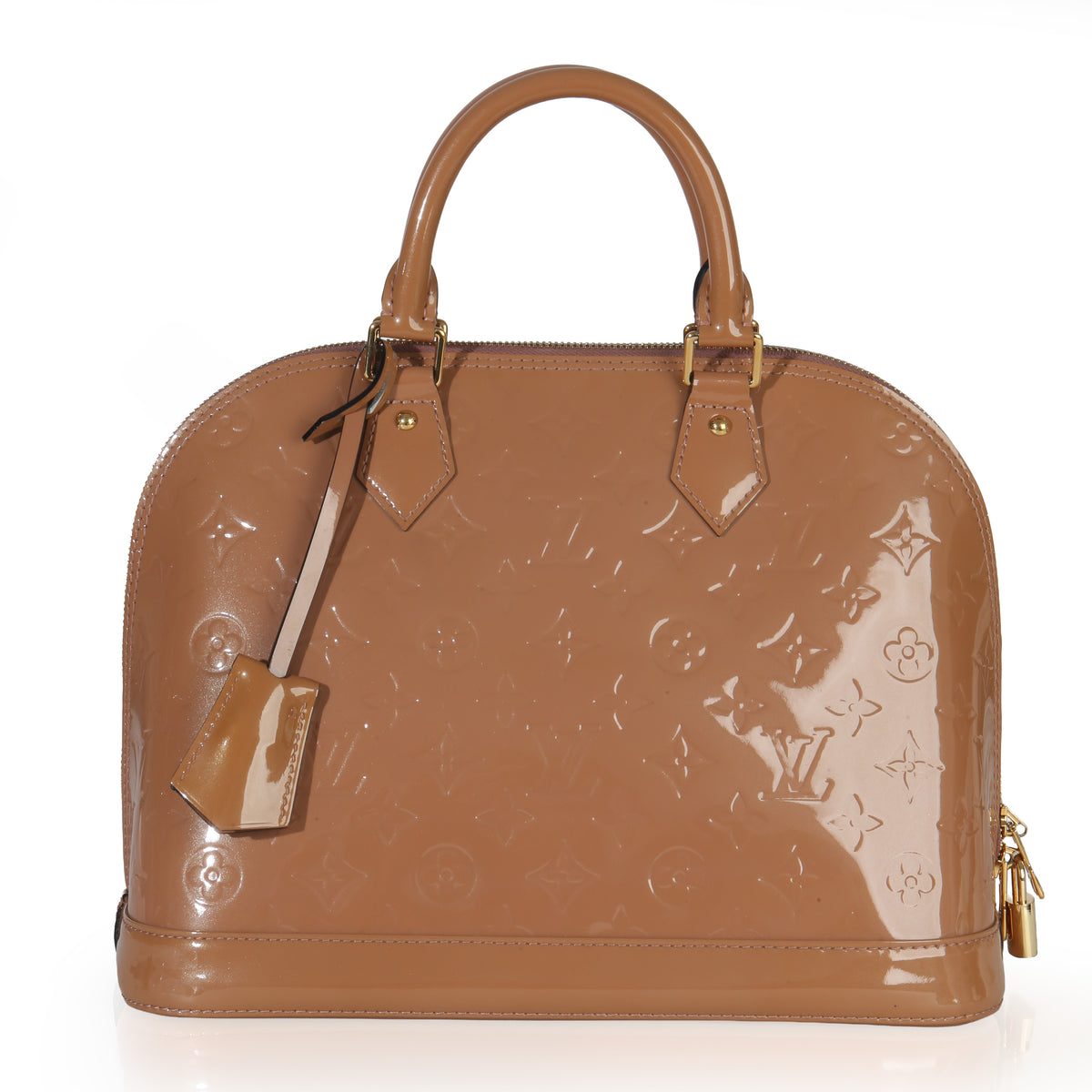 Louis Vuitton Rose Velours Monogram Vernis Alma PM Handbag fv