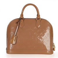 Louis Vuitton Rose Velours Monogram Vernis Alma PM Handbag fv