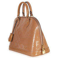Louis Vuitton Rose Velours Monogram Vernis Alma PM Handbag sv