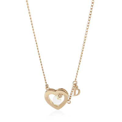Christian Dior Gold Plated  Heart Pendant With Crystals fv