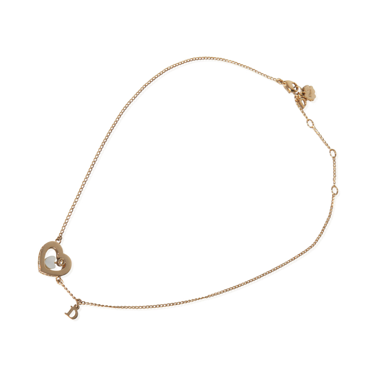 Christian Dior Gold Plated  Heart Pendant With Crystals pv