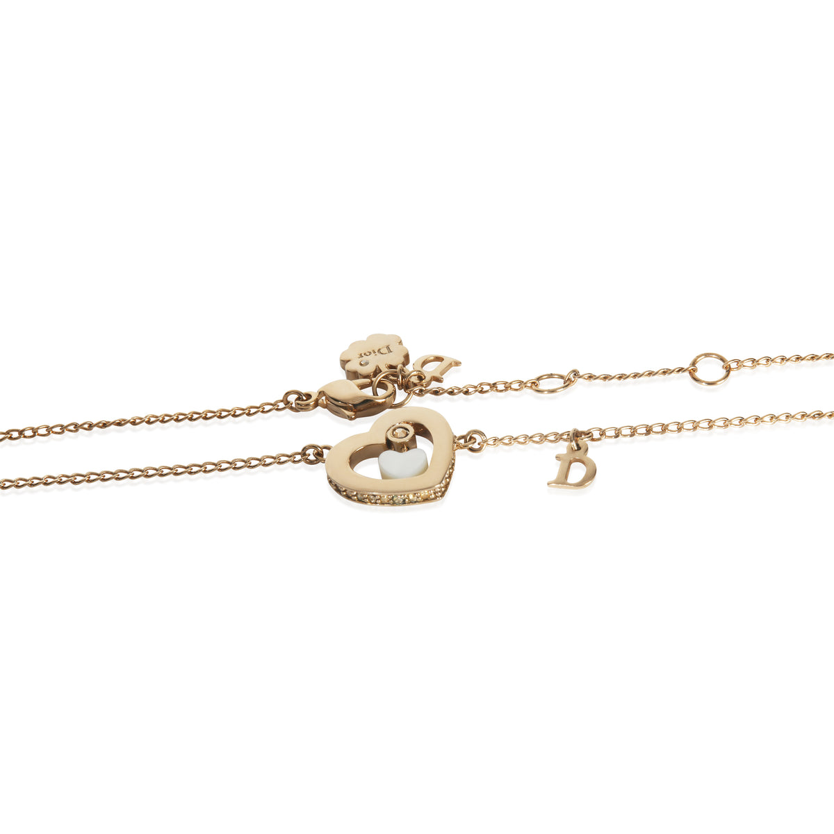 Christian Dior Gold Plated  Heart Pendant With Crystals sv