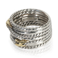 David Yurman Yellow Gold & Sterling Silver  Double X Crossover Ring av