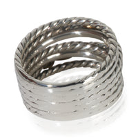 David Yurman Yellow Gold & Sterling Silver  Double X Crossover Ring pv