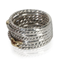 David Yurman Yellow Gold & Sterling Silver  Double X Crossover Ring sv
