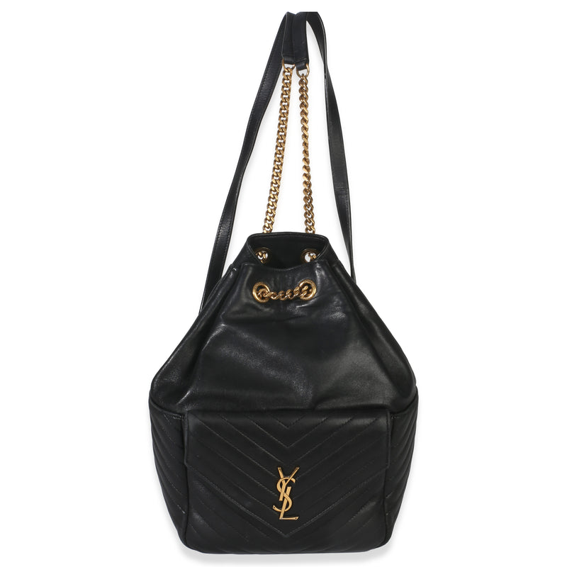 Black Matelasse Lambskin Monogram Joe Backpack