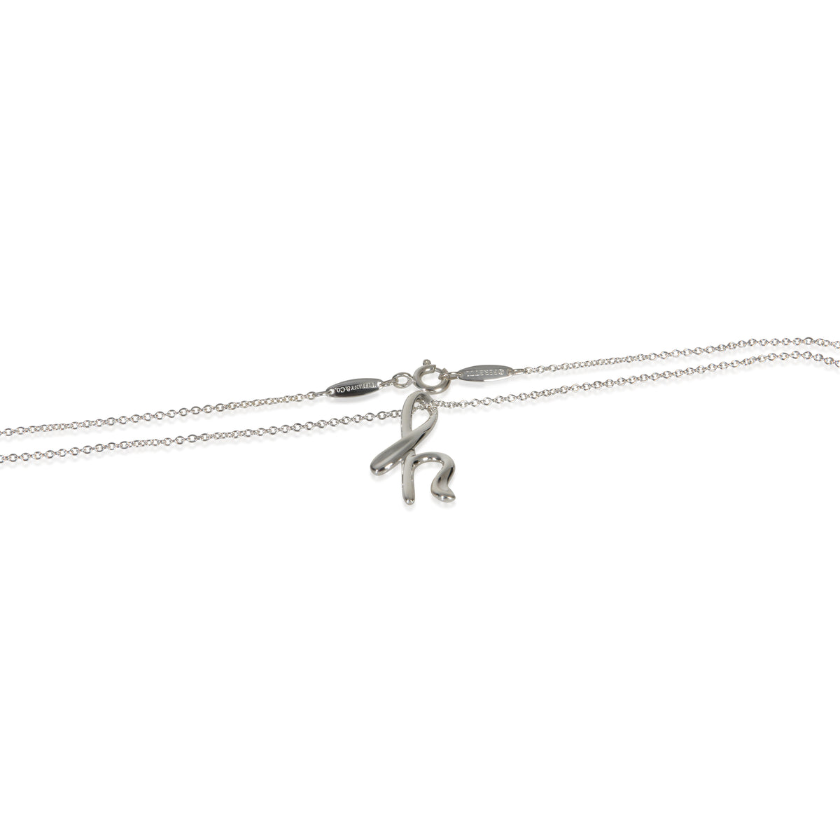 Tiffany & Co. Sterling Silver  Elsa Peretti Small Alphabet H Pendant sv
