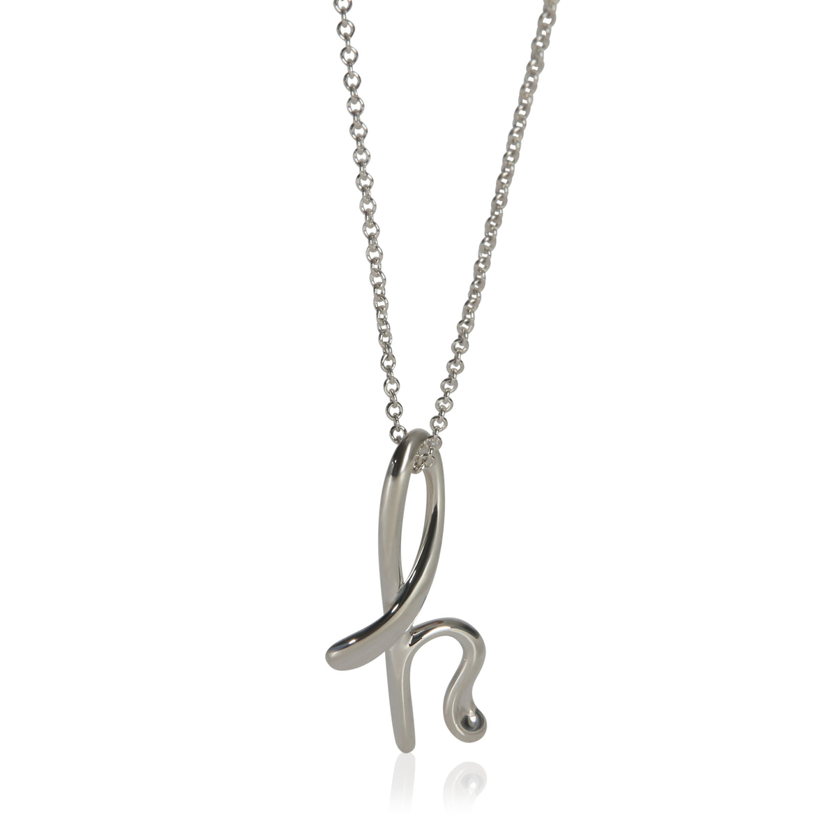 Tiffany & Co. Sterling Silver  Elsa Peretti Small Alphabet H Pendant fv
