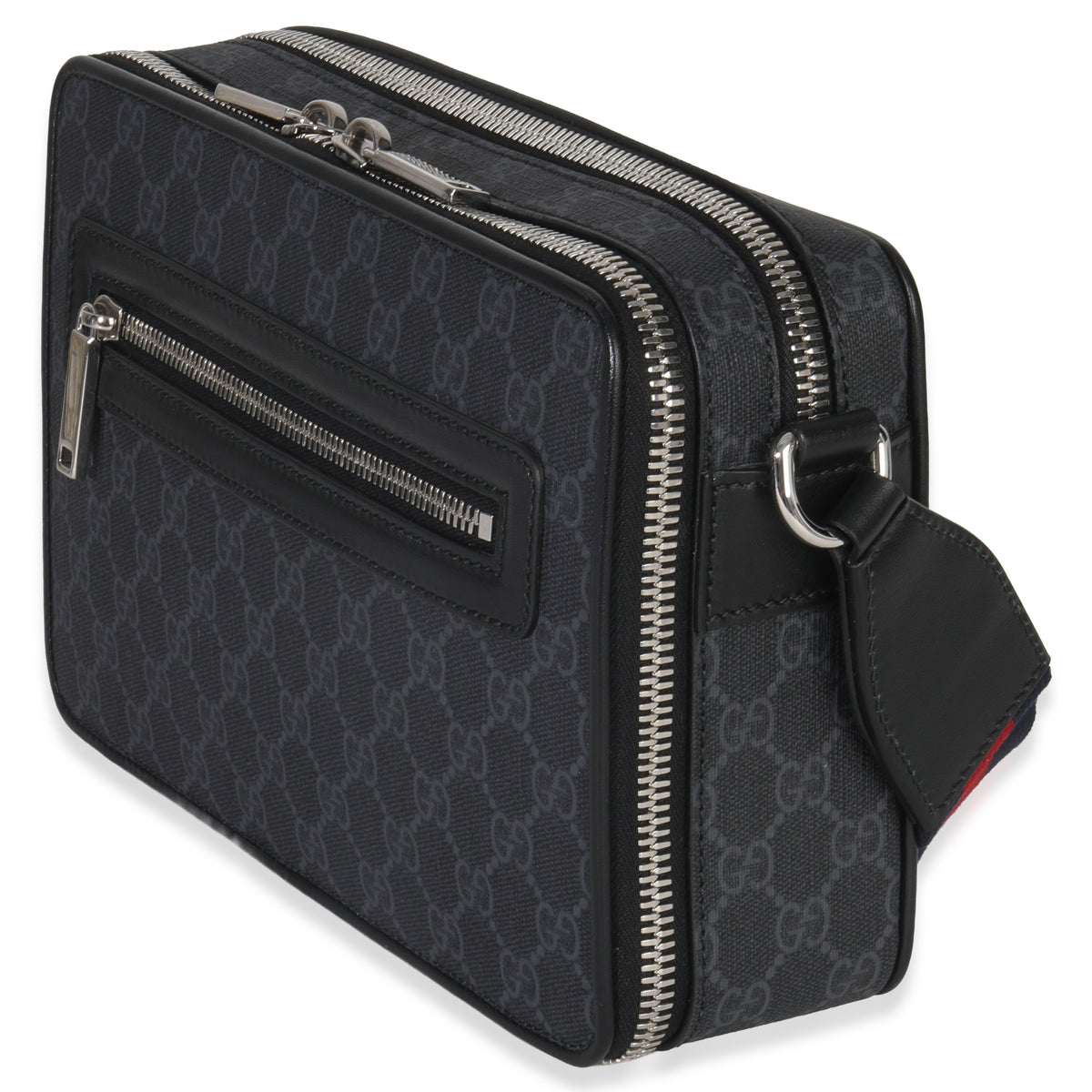 Gucci Black GG Supreme Canvas Web Crossbody Handbag sv