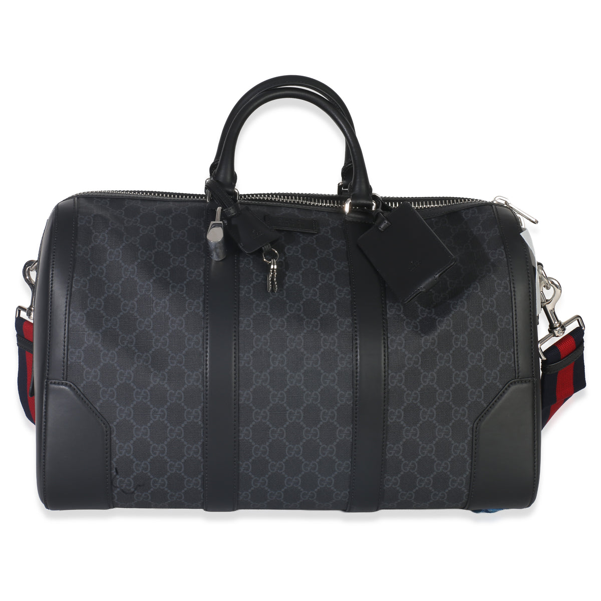 Black GG Supreme Canvas Web Duffle Bag