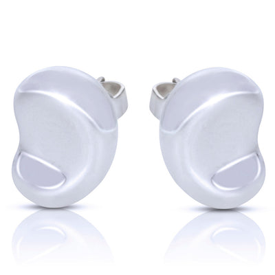 Tiffany & Co. Sterling Silver  Elsa Peretti Bean Earrings fv