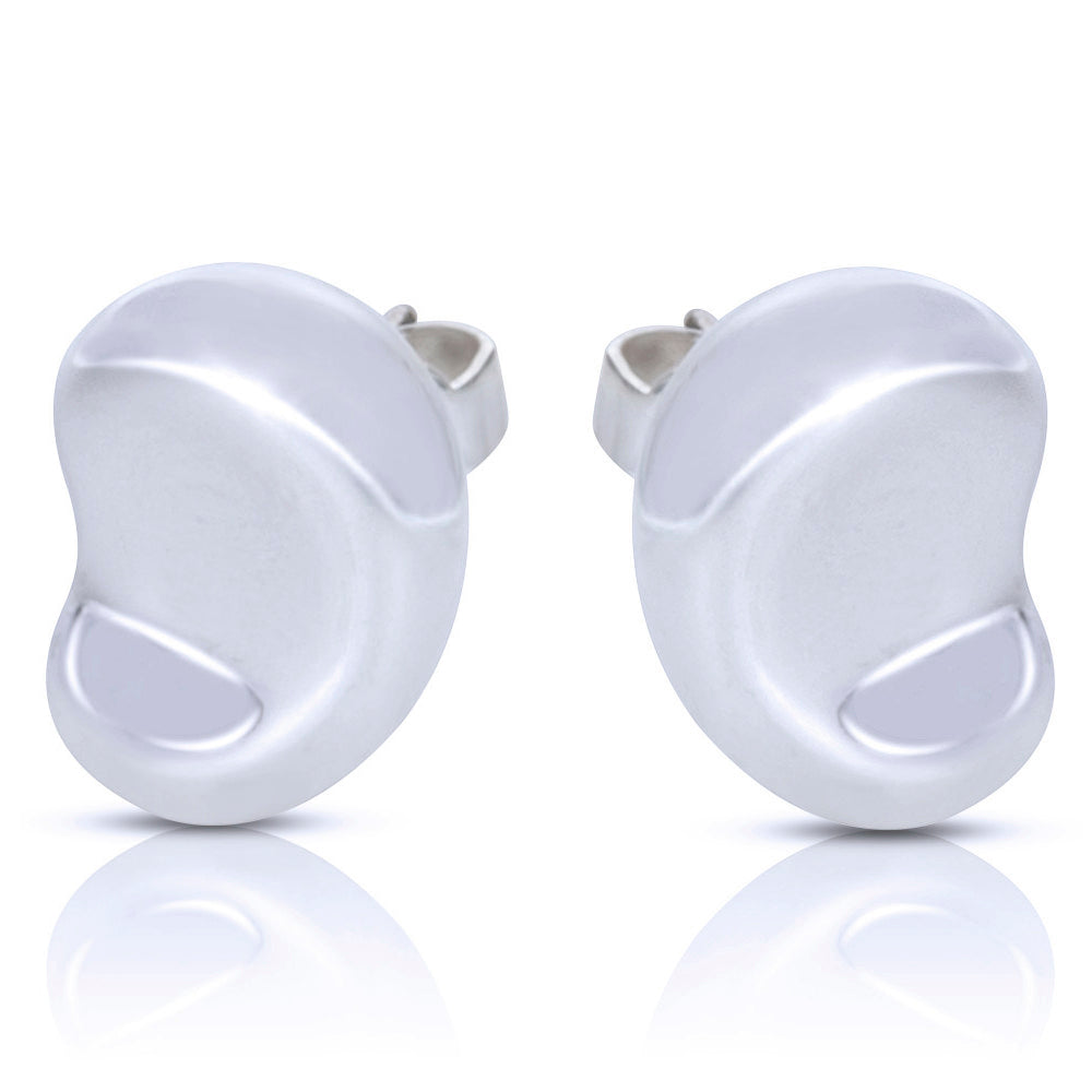 Tiffany & Co. Sterling Silver  Elsa Peretti Bean Earrings fv