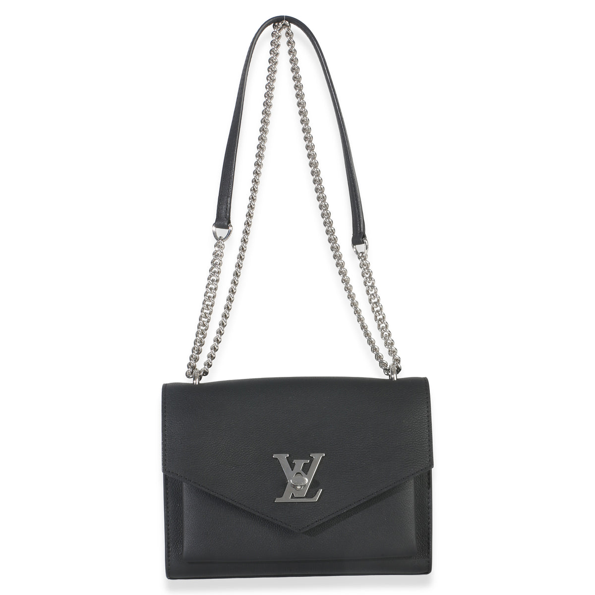 Louis Vuitton Black Soft Calfskin Mylockme Chain Bag BB Handbag ad1