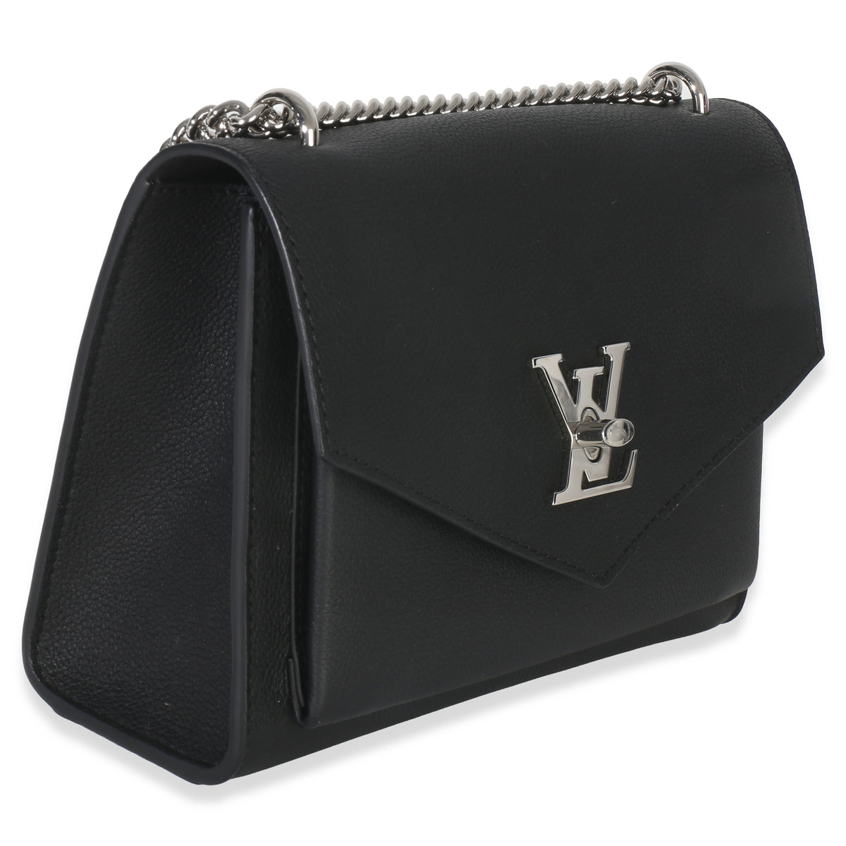 Louis Vuitton Black Soft Calfskin Mylockme Chain Bag BB Handbag bv