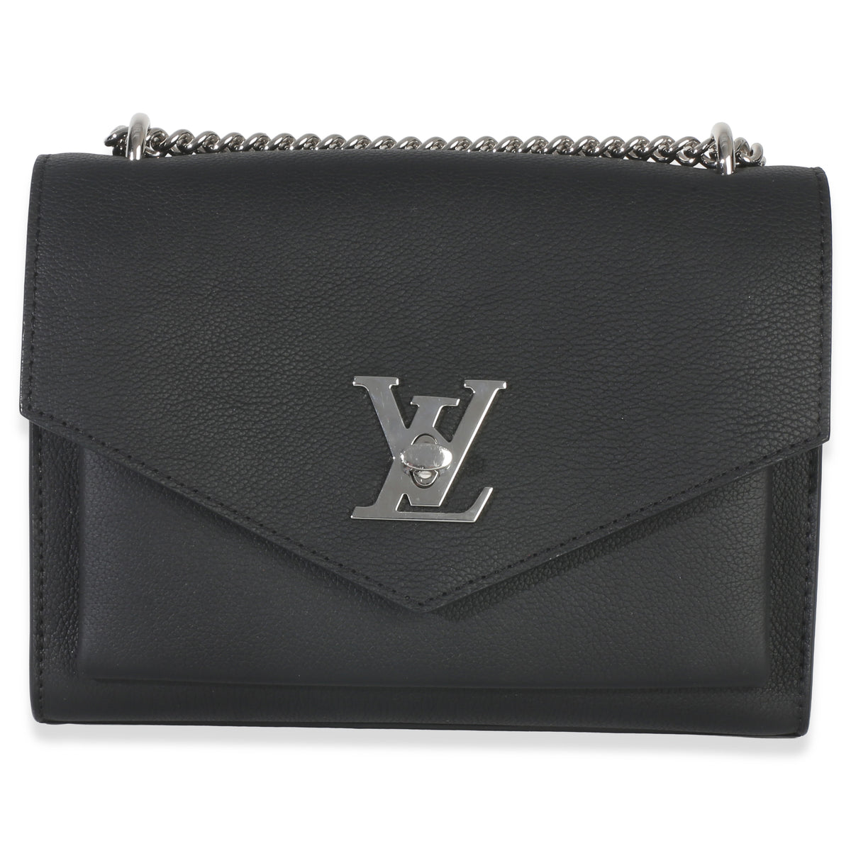 Louis Vuitton Black Soft Calfskin Mylockme Chain Bag BB Handbag sv