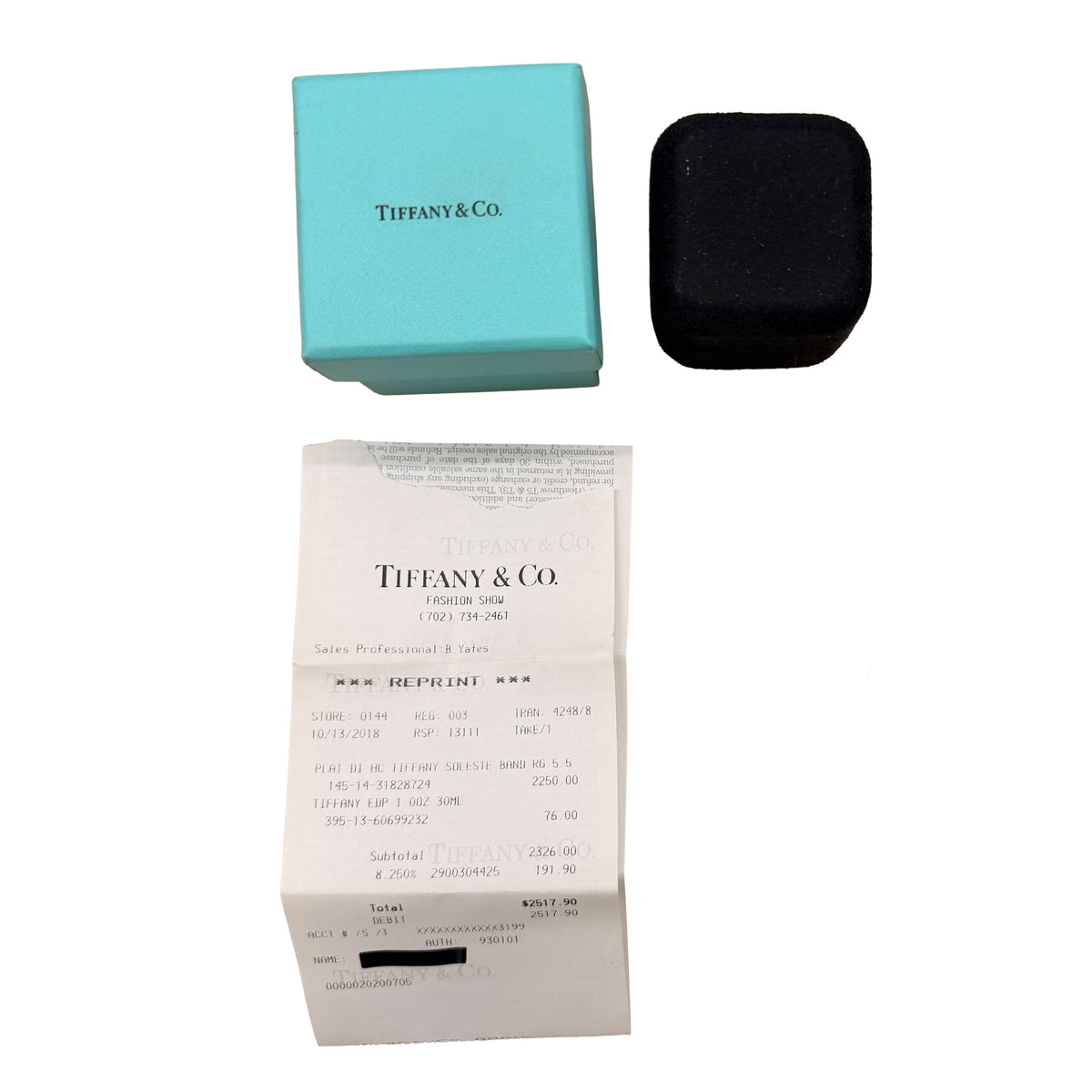Tiffany & Co. Platinum Diamond Soleste Band box