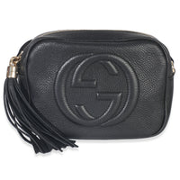 Gucci Black Pebbled Calfskin Small Soho Disco Crossbody Handbag fv