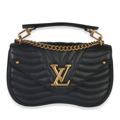 Louis Vuitton Black Quilted Calfskin New Wave Chain Bag MM Handbag id