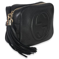 Gucci Black Pebbled Calfskin Small Soho Disco Crossbody Handbag bv