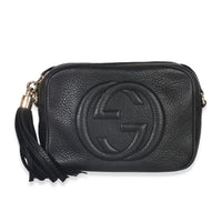 Gucci Black Pebbled Calfskin Small Soho Disco Crossbody Handbag fv