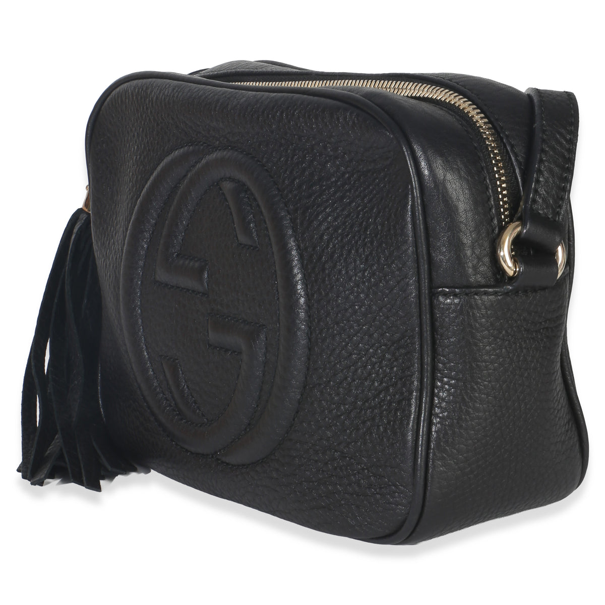 Gucci Black Pebbled Calfskin Small Soho Disco Crossbody Handbag pv