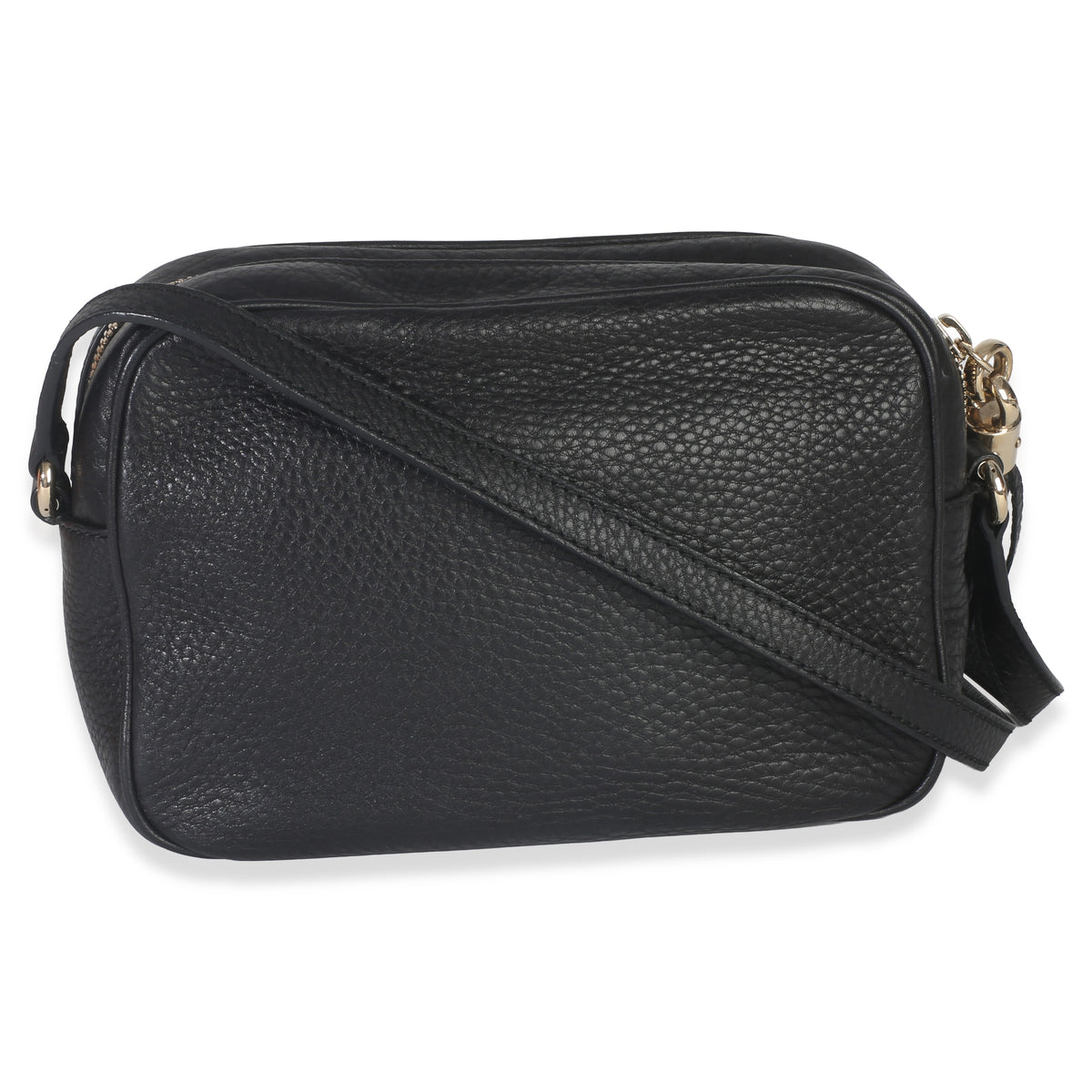 Gucci Black Pebbled Calfskin Small Soho Disco Crossbody Handbag stamp