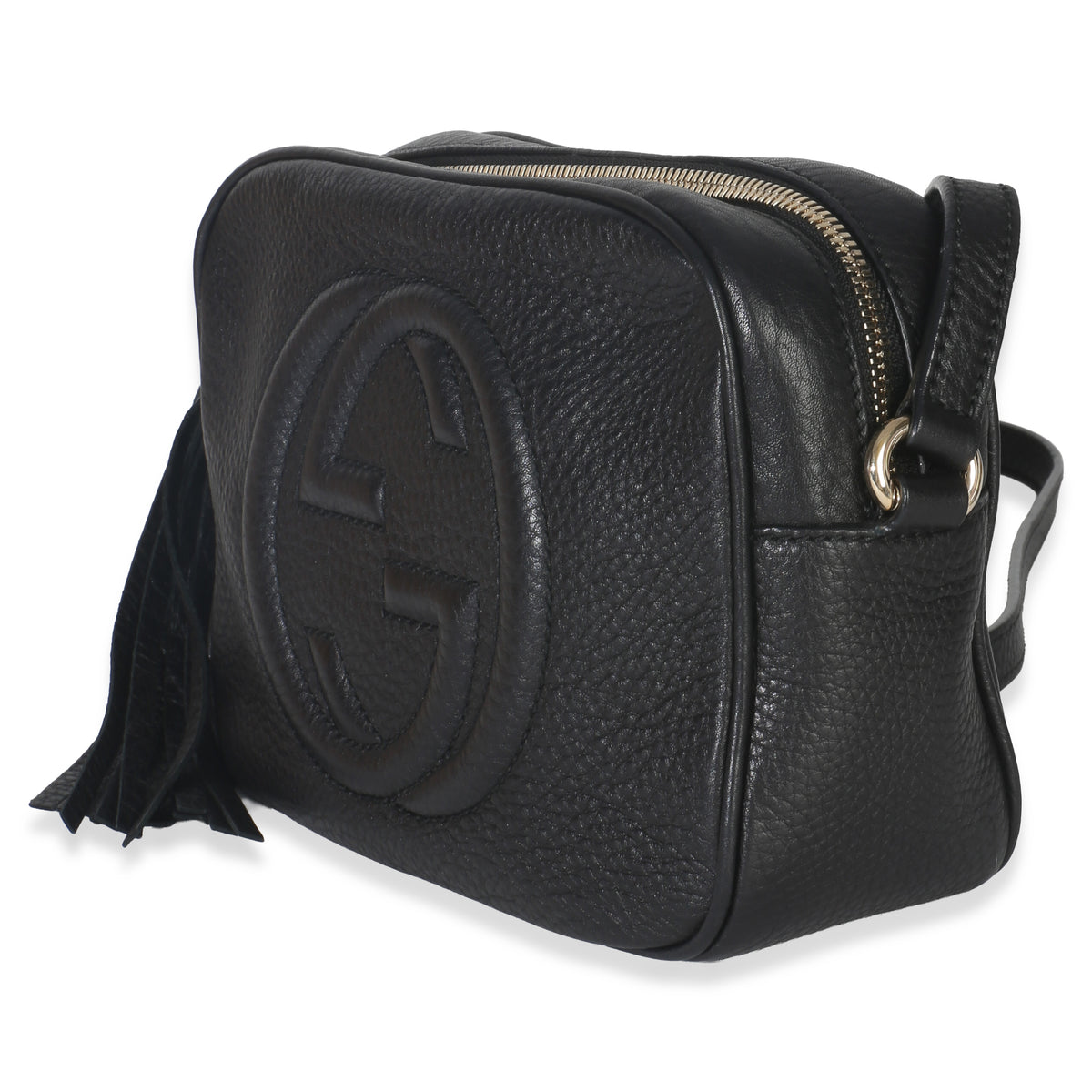 Gucci Black Pebbled Calfskin Small Soho Disco Crossbody Handbag sv