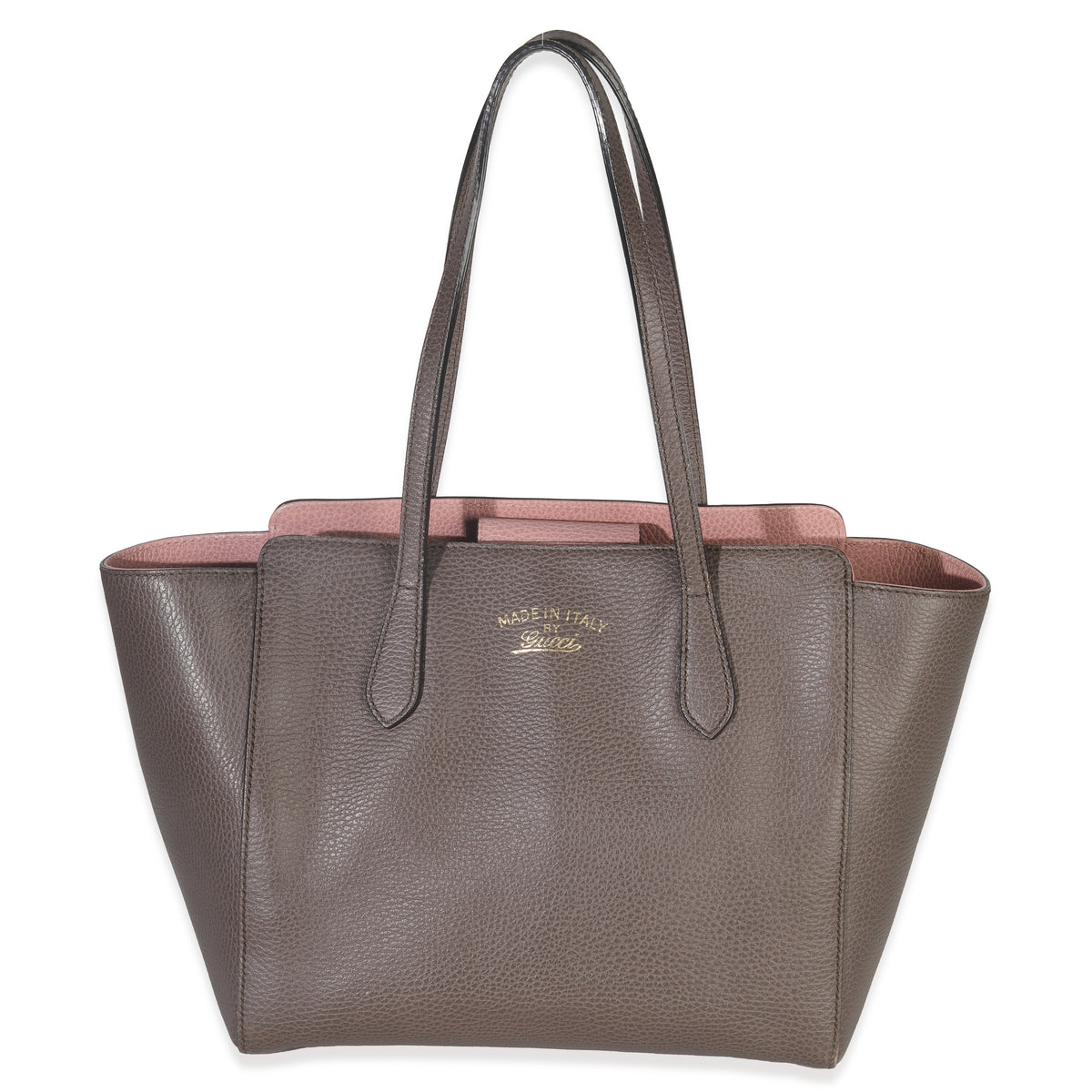 Pink Grey Pebbled Calfskin Medium Swing Tote