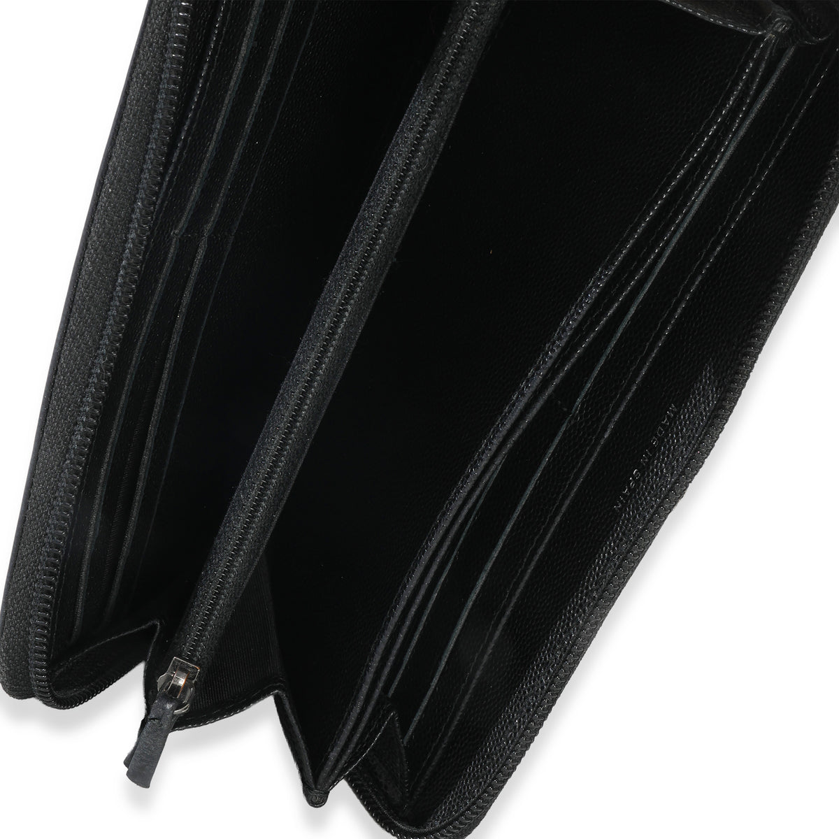 Chanel Black Quilted Caviar Zip Around Boy Long Wallet Handbag av