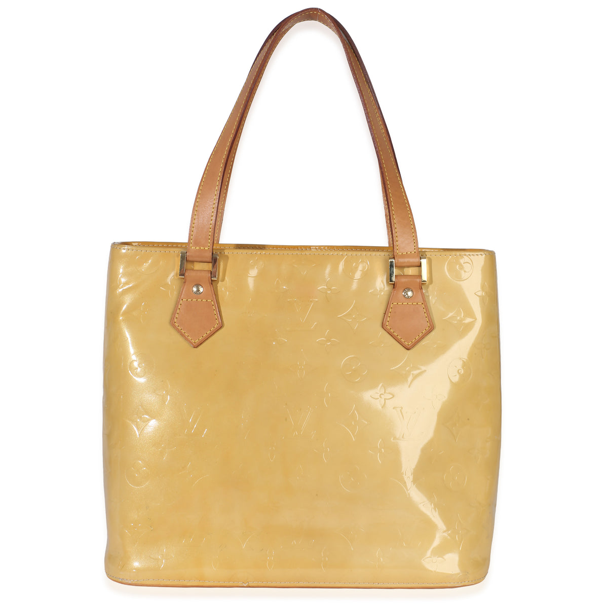 Louis Vuitton Vintage Yellow Monogram Vernis Houston Handbag fv