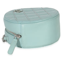Chanel Teal Ultimate Stitch Lambskin Round Clutch On Chain Handbag clasp
