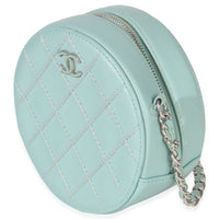 Chanel Teal Ultimate Stitch Lambskin Round Clutch On Chain Handbag sv