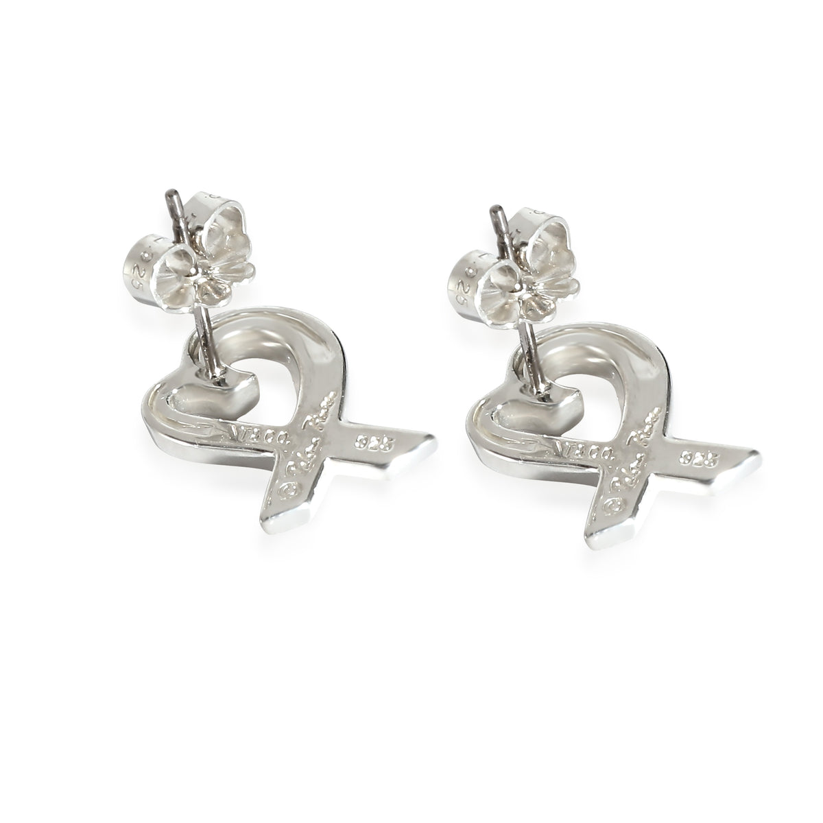 Tiffany & Co. Sterling Silver  Paloma Picasso Loving Heart Earrings bv