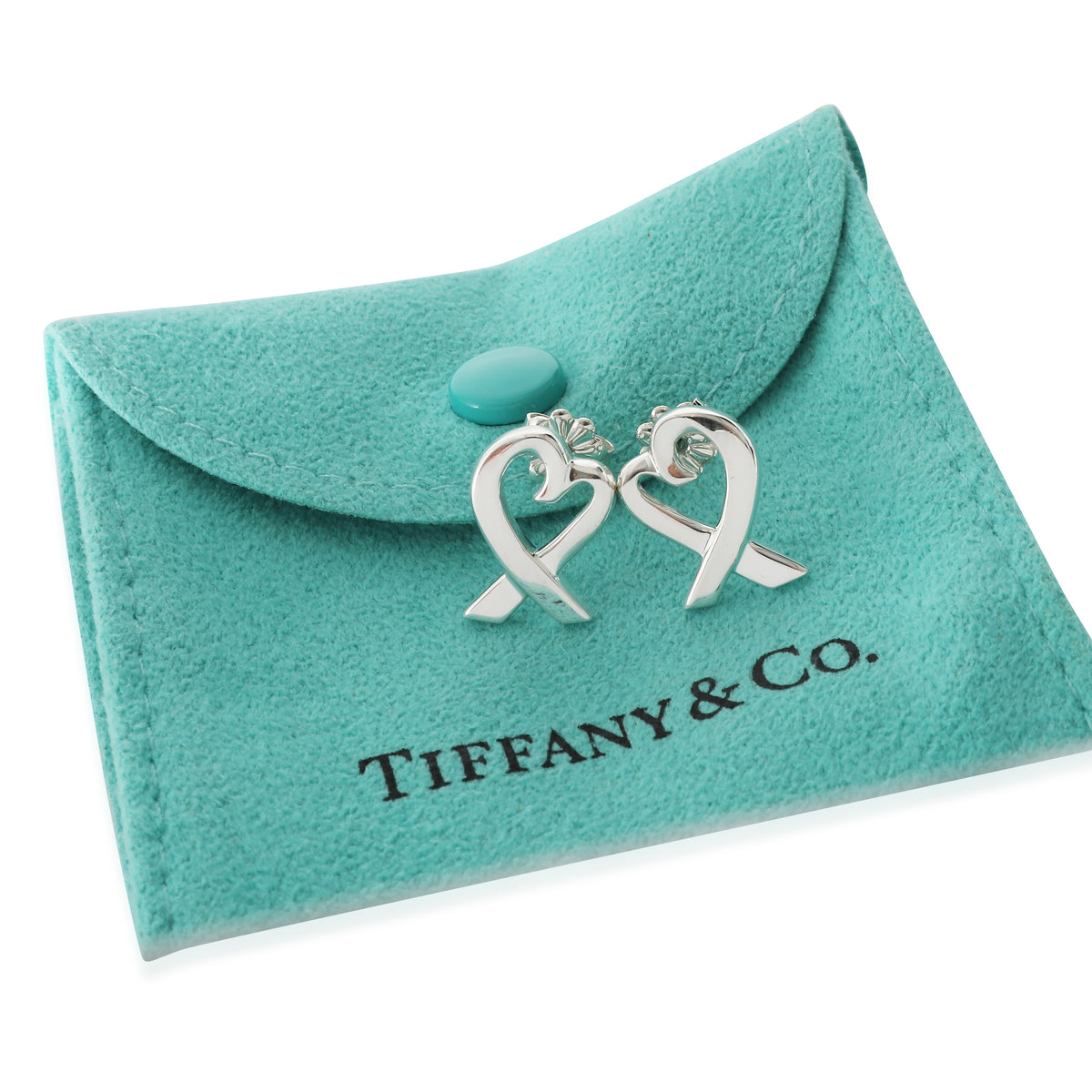Tiffany & Co. Sterling Silver  Paloma Picasso Loving Heart Earrings
