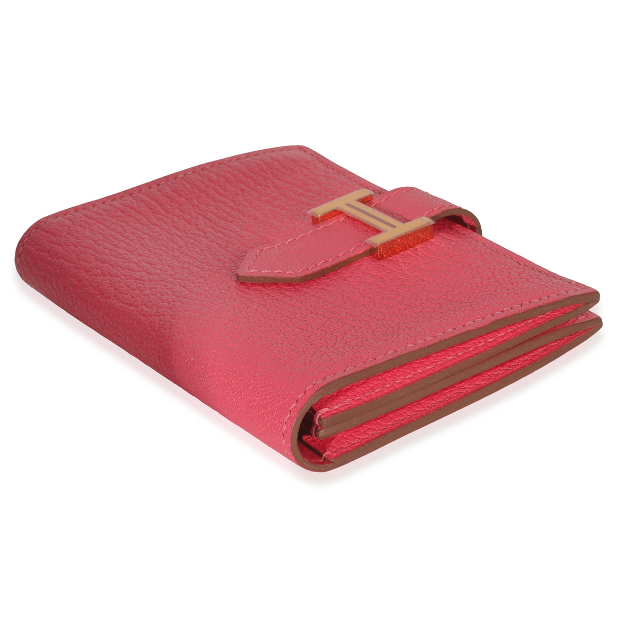 Hermès Rose Lipstick Chevre Mysore Bearn Wallet GHW Wallet box